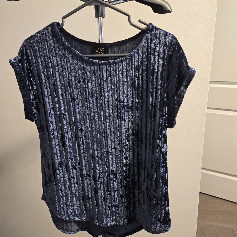 W5 Short Sleeve Navy Velvet Tee